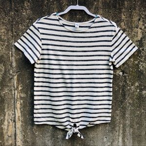 Old Navy Striped Tie Front Top
